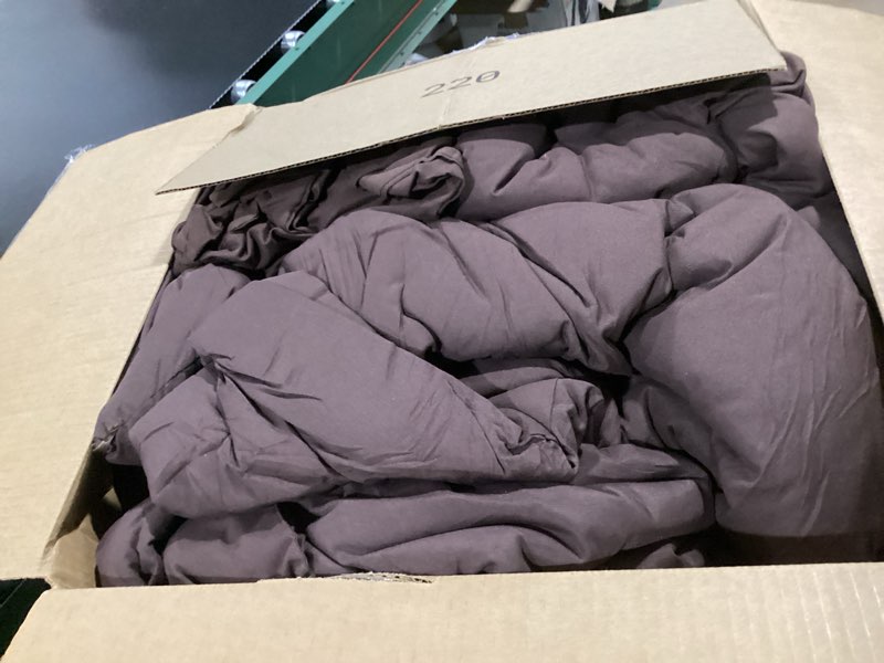Condition photo showing As Is for paxrac earthy brown comforter queen size, neutral 3 pieces comforter set, lightweight solid bedding set, all seasons soft fluffy queen comforter set (90x90in comforter & 2 pillowcases)