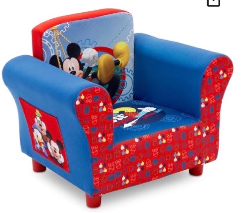 delta children upholstered chair, disney mickey mouse