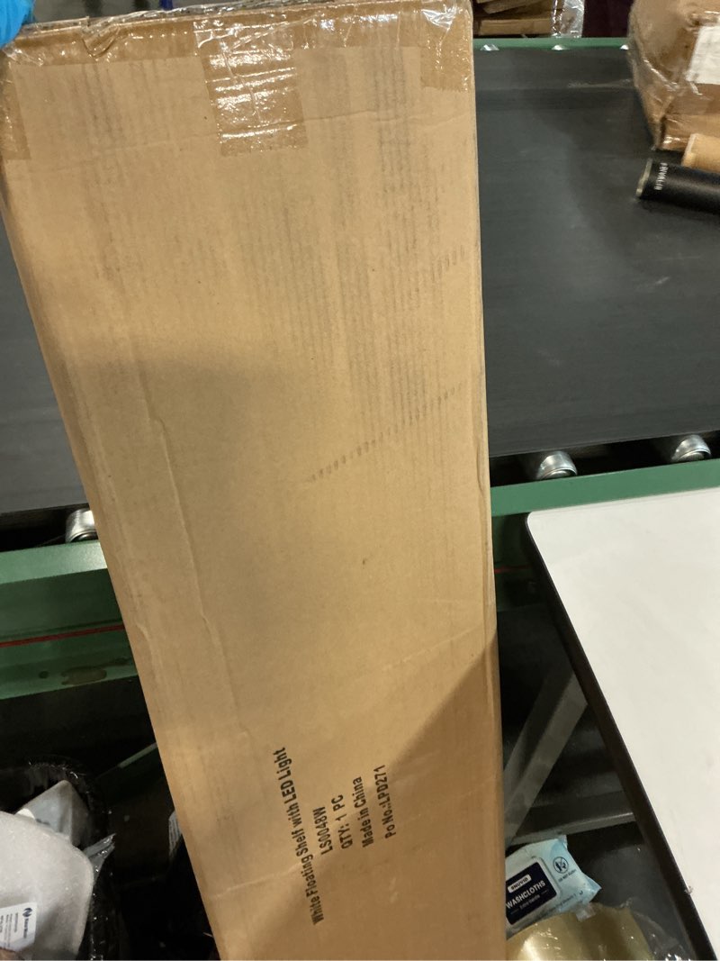 Condition photo showing Good Condition for WELLAND White Floating Shelf with Touch-Sensing Battery Powered LED Light,Wall Mounted Display Shelves for Entrance, Living Room, Bedroom, Kitchen and Bathroom (48-INCH, White) Led Floating Shelf 48-INCH