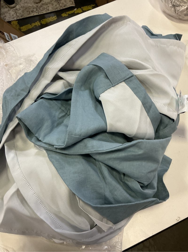 Condition photo showing Good Condition for european linen room darkening curtain, 96x84, chambray