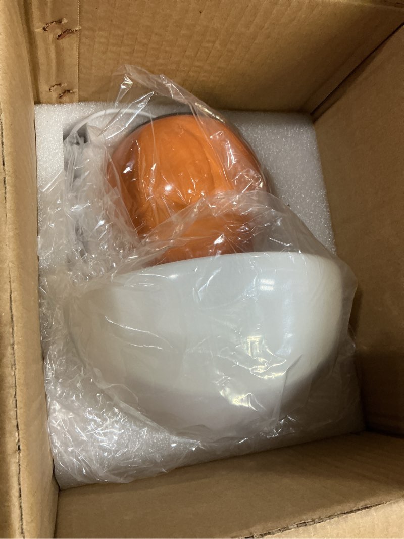 Condition photo showing New/Like New for Small Mushroom Lamp,USB-Plug in Bedside Table Lamps with 3-Temperature LED Bulb Dimmable,Unique Cute Aesthetic Home Decor for Living Room,Bedroom, Modern Ceramic Base Glass Lamp(Orange)