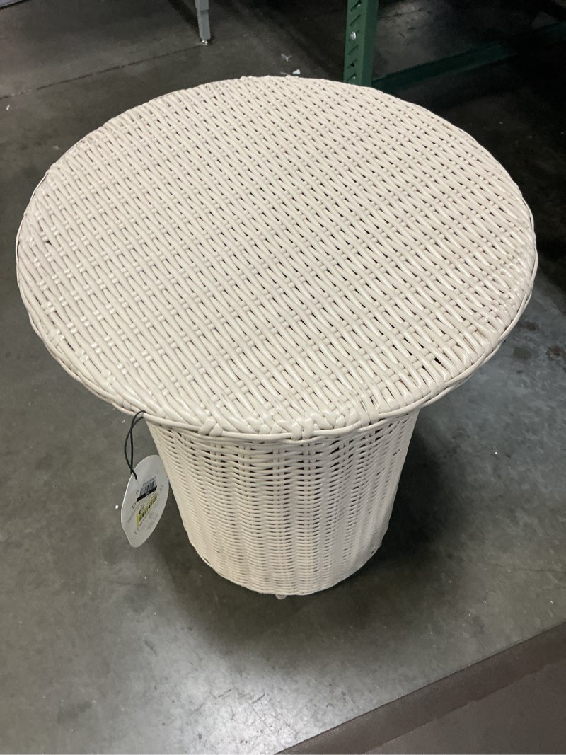 Condition photo showing Good Condition for 21.65" all-weather wicker round monochromatic outdoor patio bistro table tan - threshold™