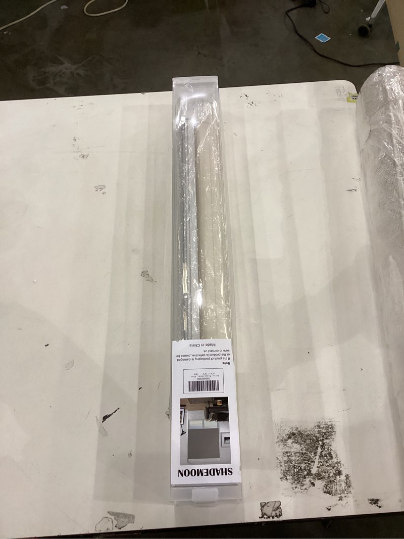 Condition photo showing New/Like New for SHADEMOON Cordless Blackout Window Roller Shades, Pull Down Spring System Indoor Blinds, Room Darkening Waterproof UV Blocking Thermal Insulated Fabric for Home Office(Black, Width 14", Height 72") Black 14"W x 72"H