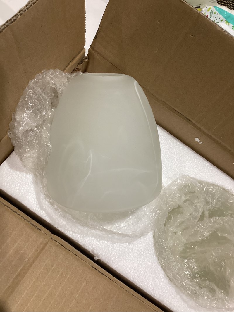 Condition photo showing Good Condition for 3 pack white alabaster bell shade glass lamp shade replacement, 5.9"w x 5"h, 1-5/8" fitter, frosted glass globe cover for chandelier pendant light wall sconce lighting fixture alabaster white