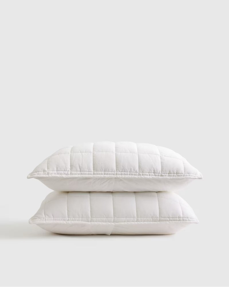 quince european linen box quilted sham set standard white