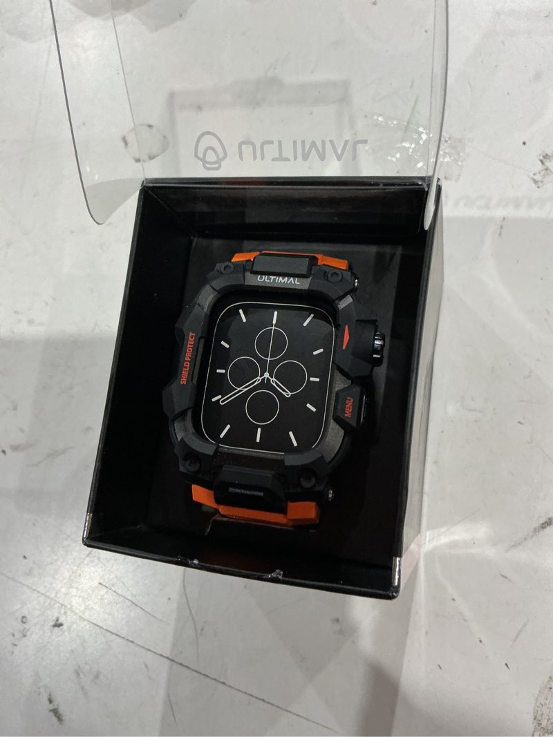 Condition photo showing Good Condition for ultimal rugged case with band for apple watch band 45mm,compatible with apple watch series 9/8/7 45mm,military grade shockproof bumper cover for iwatch tactical band men (orange, 45mm) orange 45mm