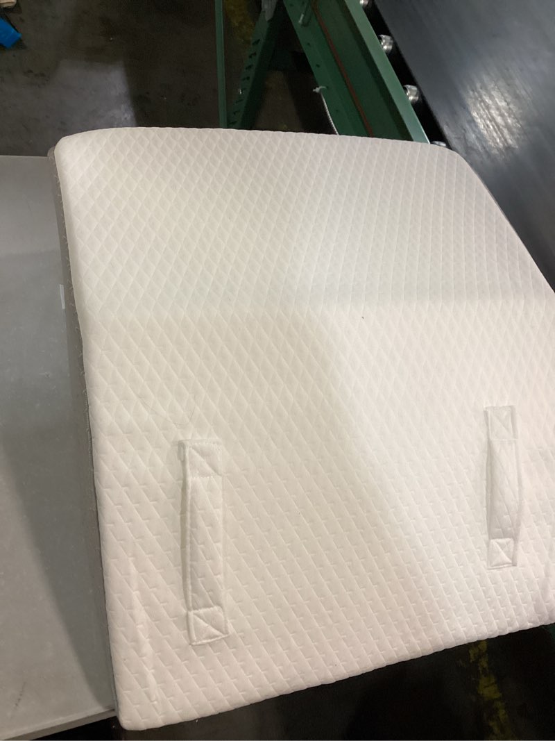 Condition photo showing Good Condition for leg elevation pillow for after surgery, 10inch foam leg elevating pillow for swelling and blood circulation, leg wedge pillow for sleeping, knee pillow for knee hip ankle pain relief, white flat top 10 inch white/grey