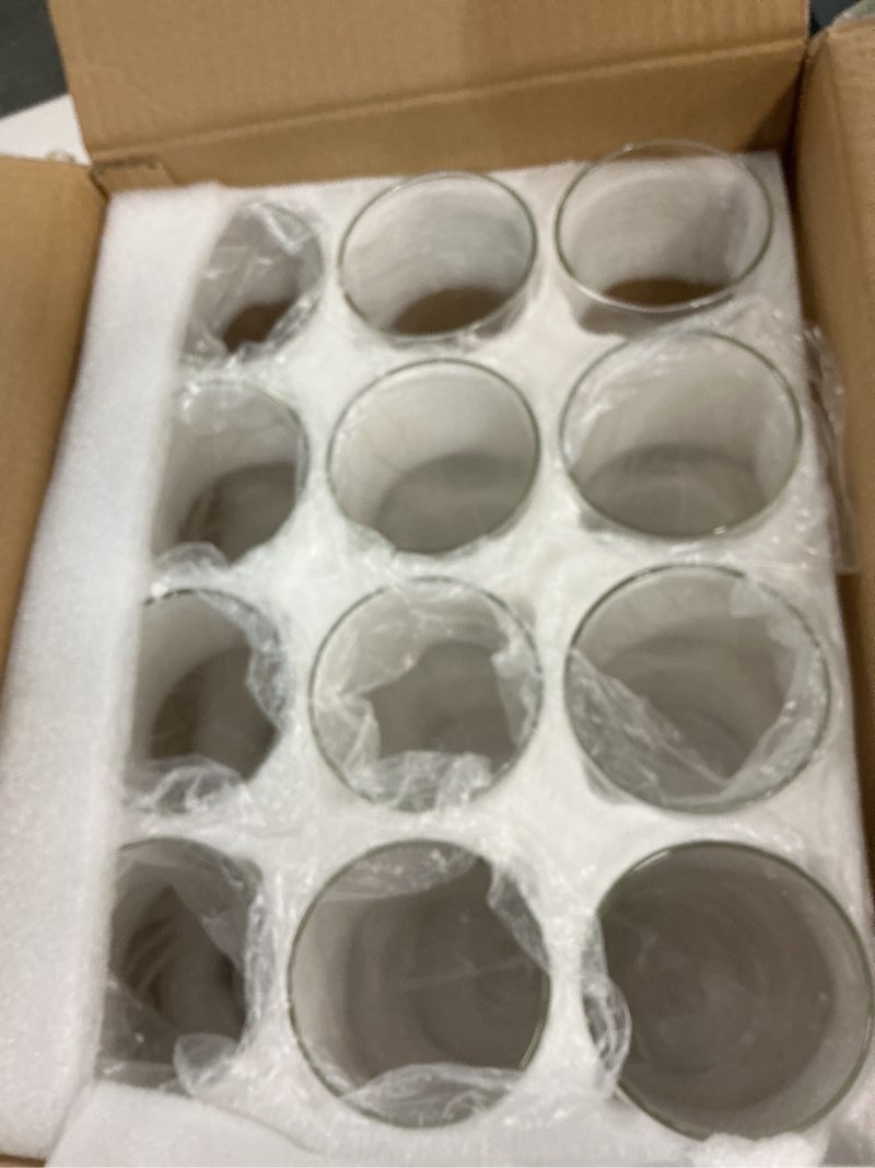Condition photo showing New/Like New for 12Pcs Glass Cylinder Vases 8 Inch Tall Clear Flower Vases for Centerpieces Wedding Decoration, Hurricane Floating Candle Holder for Party Table Home Decor 12 Pack 8 Inch