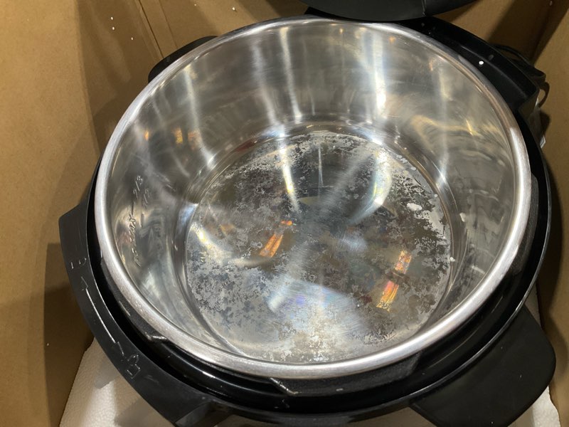 Condition photo showing As Is for Instant Pot 7.5QT RIO Wide, 7-in-1 Electric Multi-Cooker, Pressure Cooker, Slow Cook, Rice, Steamer, Sauté, Yogurt & Warmer, Wide Base, Large Searing Base, WhisperQuiet Steam Release Black 7.5 Quarts
