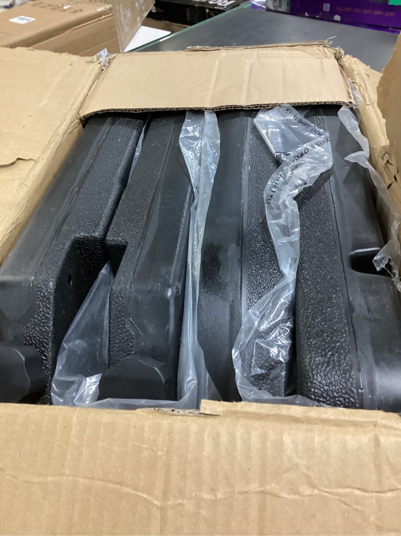 Condition photo showing Good Condition for VECELO 4-Piece Heavy-Duty Cantilever Offset Patio Umbrella Base/Stand Outdoor, Square Plate Set with Lock Pins, Easy-Fill Spouts for Water/Sand, for Garden, Backyard and Poolside, Black