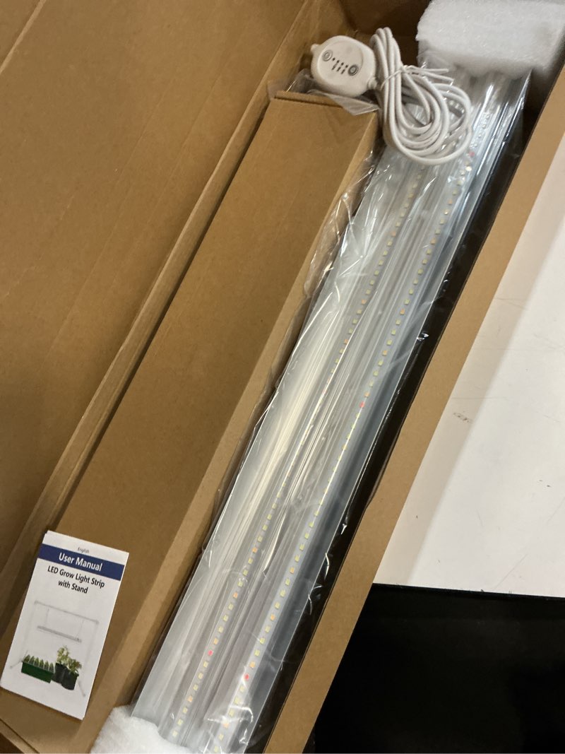 Condition photo showing Good Condition for wolezek grow lights for seed starting with 6/9/12h timer, 2ft t5 144 leds full spectrum grow light seedling with stand for indoor plants, 32w high output seed starter light kit, height adjustable t5 with timer