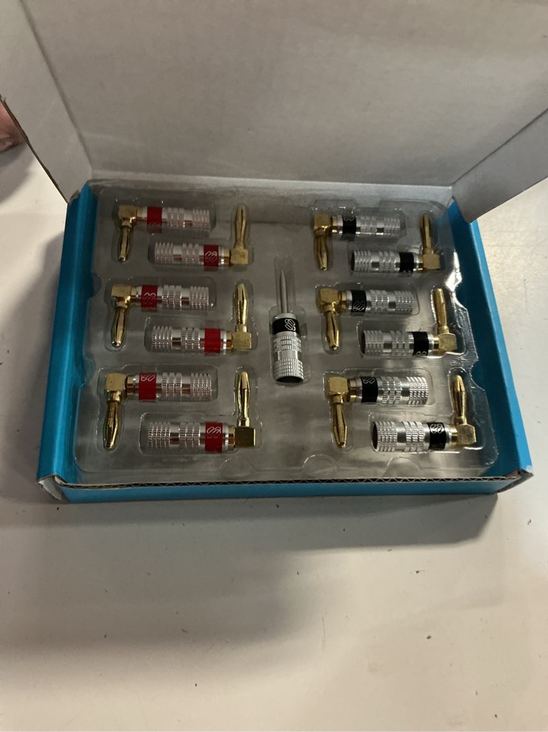 Condition photo showing Good Condition for sewell silverback banana plugs, 24k gold dual screw lock speaker connector, 12 pairs 12 pair (24 plugs) plugs