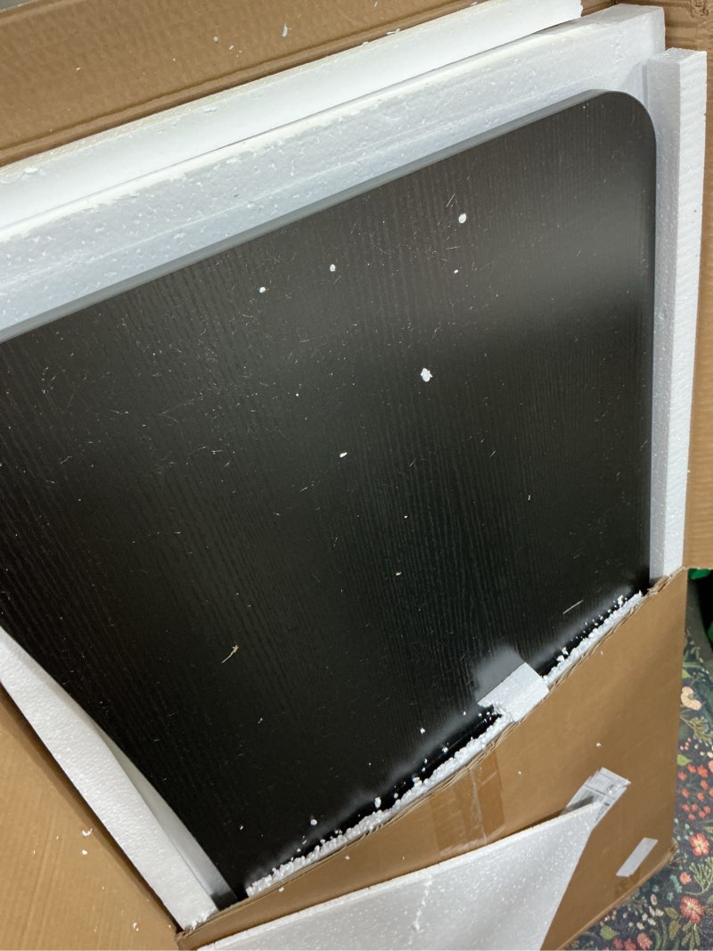 Condition photo showing As Is for Modern Black Wooden Computer Table, 40" L x 20" W x 30" H inches – Durable and Stylish Desk for Home Office, Bedroom, or Study