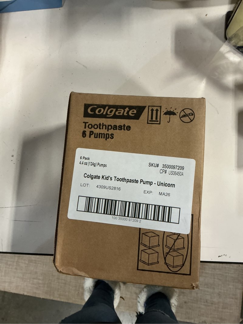 Condition photo showing New/Like New for ((EXP:MAR/26))Colgate Kids Unicorn Toothpaste Pump with Fluoride for Cavity Protection, Ages 6+, ADA Accepted, Bubble Fruit, 4.4 Ounce, 6 Pack