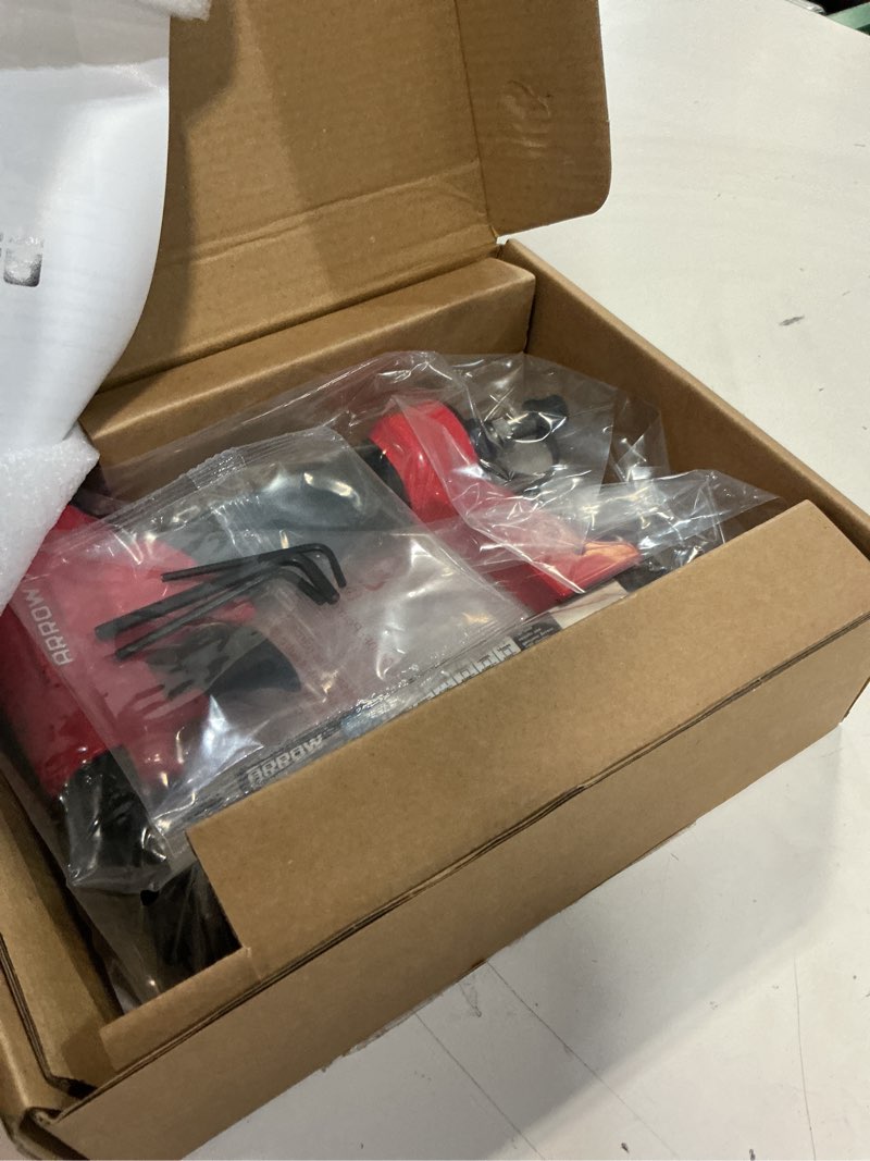 Condition photo showing Good Condition for arrow pneumatic staple gun, oil-free upholstery stapler with 3750 pieces t50 1/4", 3/8", 1/2" staples, adjustable exhaust, for woodworking, professional and diy projects, pt50