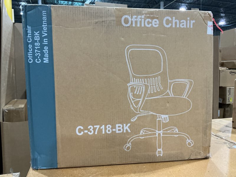 Condition photo showing Good Condition for smug office computer desk chair, ergonomic mid-back mesh rolling work swivel task chairs with wheels, comfortable lumbar support, comfy arms for home, bedroom, study, dorm, student, adults classic black