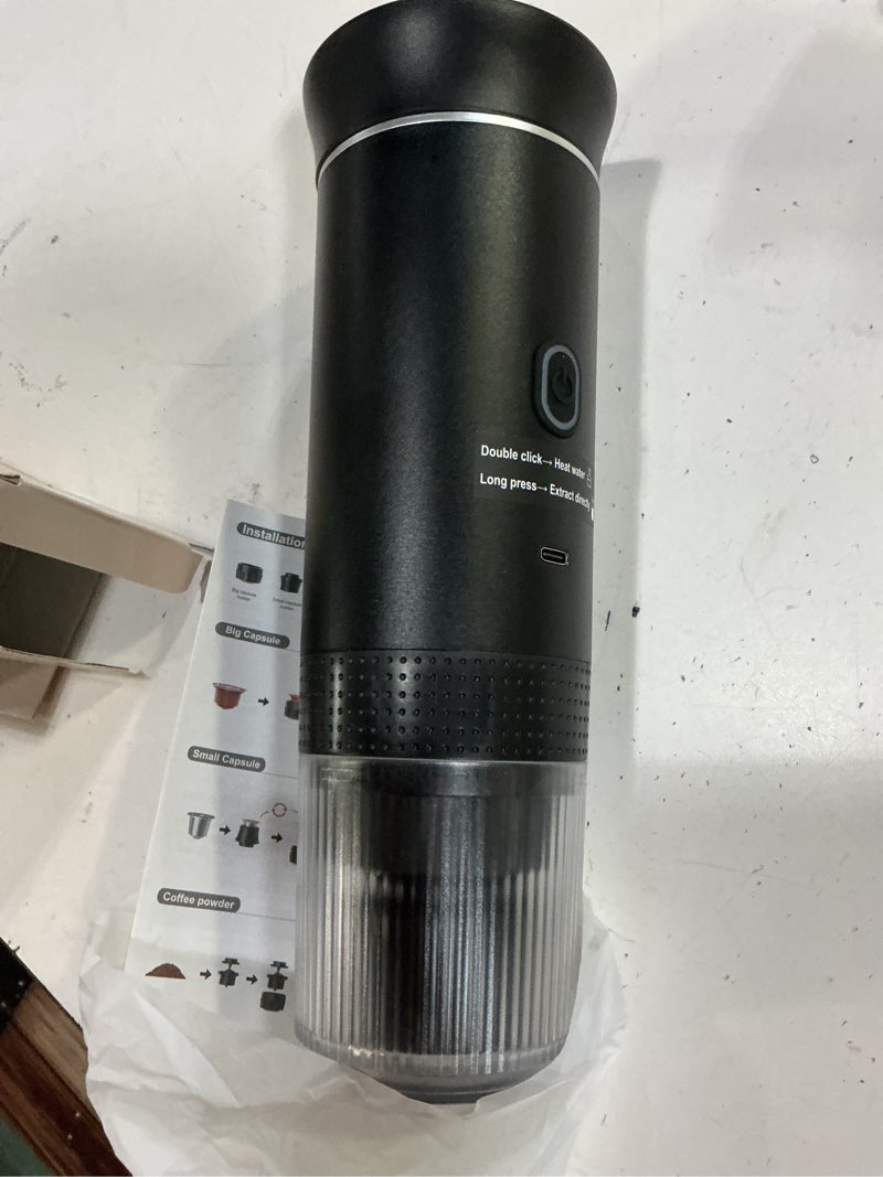 Condition photo showing New/Like New for decdeal cordless coffee machine for car home travel 3 in 1 electric coffee maker work with capsule a