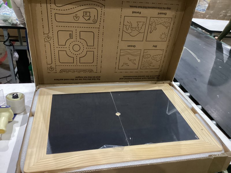 Condition photo showing Good Condition for Easyego Toddler Sensory Table – Educational Kids Table for Sand and Water Play with Foldable Storage Bins, Ideal Gift for Children - Foldable Natural Color Two Bins Table