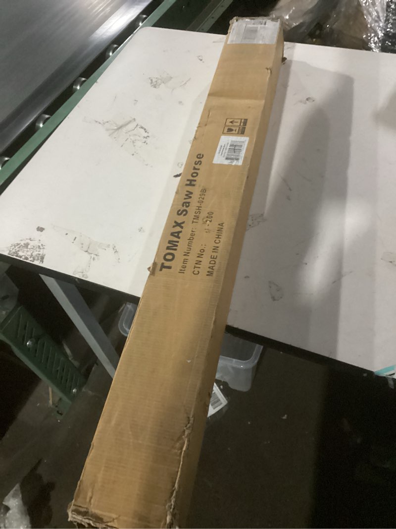 Condition photo showing New/Like New for tomax portable folding sawhorse heavy duty 275lb weight capacity each twin pack