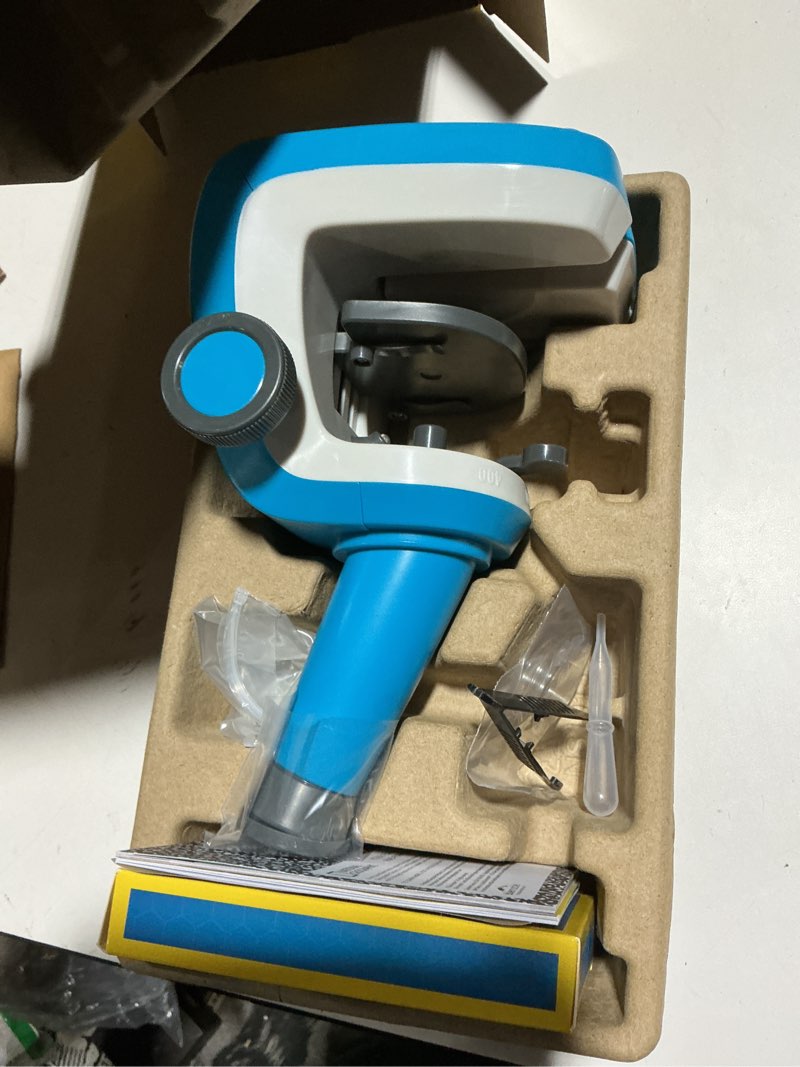 Condition photo showing Good Condition for national geographic microscope for kids - science kit with an easy-to-use kids microscope, up to 400x zoom, blank and prepared slides, gifts for 6 7 8 9 & 10, stem project toy (amazon exclusive)