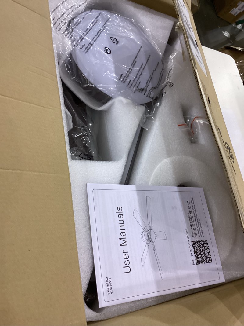 ZMISHIBO 60 Inch Ceiling Fan with Light, App&Remote Control, Flush Mount Low Profile, Dimmable 20W L