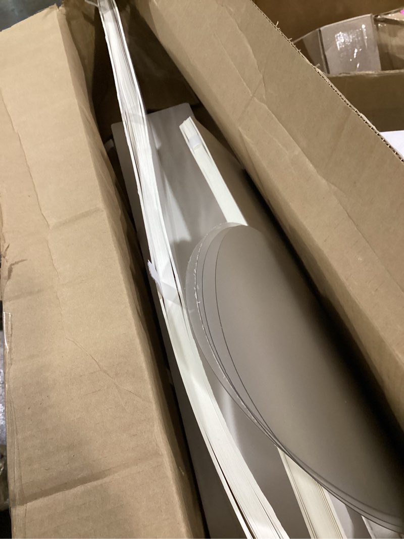 Condition photo showing Good Condition for 4pack cylinder stands for party, foldable cardboard columns with 4 clear round top plates, cake display pedestal stand for wedding banquet vendor events decorative beige