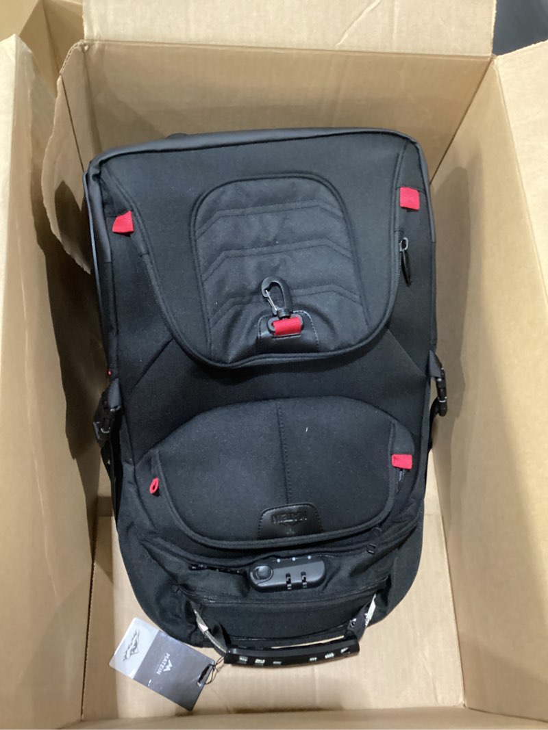Condition photo showing As Is for *similar style to stock photo* pvankean 17.3'' travel laptop backpack tsa friendly, water resistant anti theft extra large college backpacks with rfid pockets, usb port for men women business work bag, black black classic backpacks