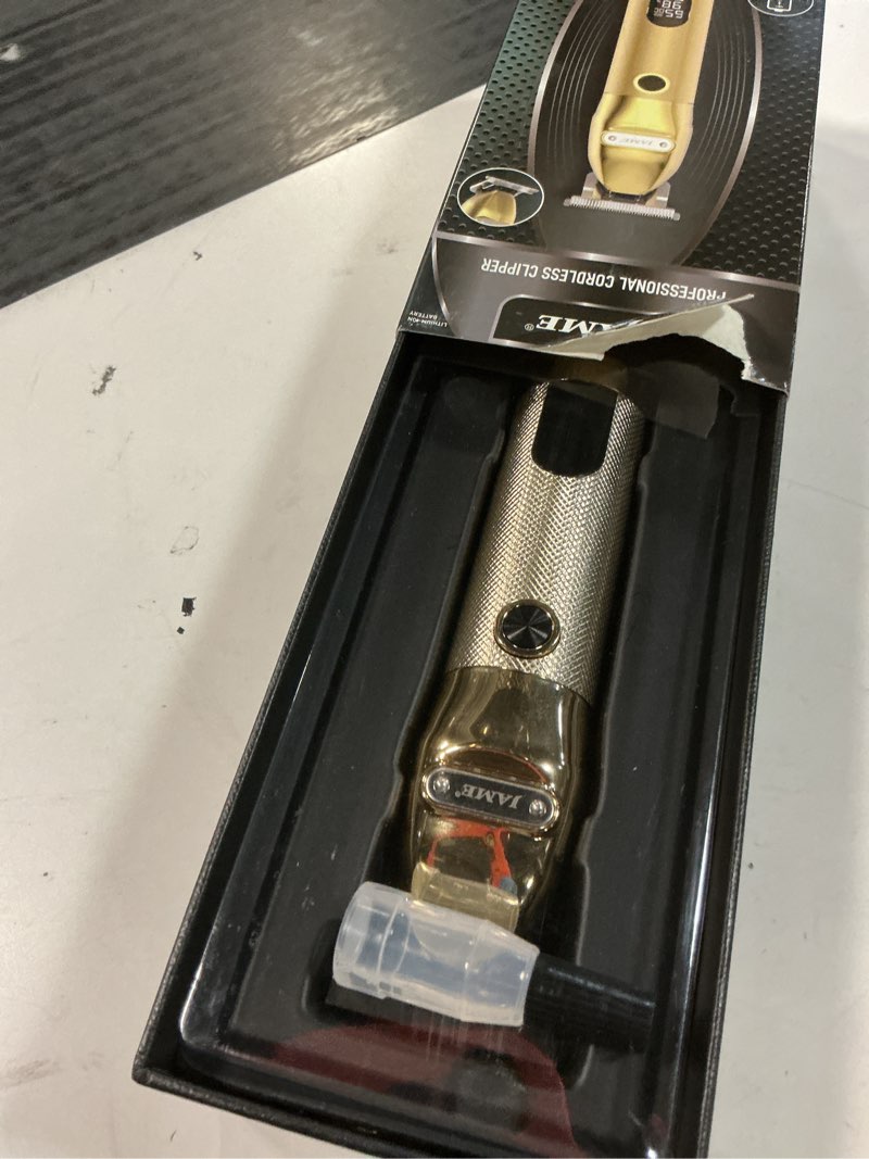 Condition photo showing Good Condition for professional hair trimmer cordless outlining trimmer t liners clippers for men rechargeable led display zero gapped trimmers for barbers?gold