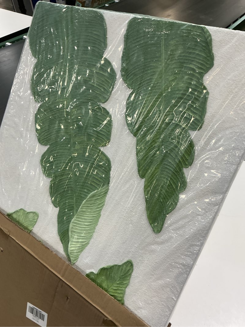 Condition photo showing New/Like New for YaSheng Art- Modern minimalist 3D textured wall art Oil Paintings on Canvas Green plant paintings handmade Contemporary Abstract canvas wall art for bedroom Home Wall Deco Oil Painting 24X48 inch 24x48inch YS173