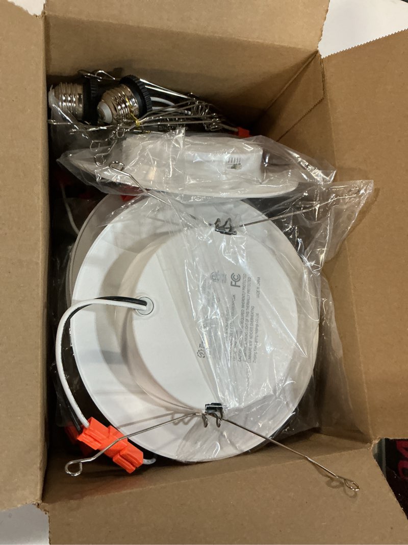 Condition photo showing Good Condition for freelicht 6 pack retrofit led recessed lighting 6 inch, selectable 2700k/3000k/4000k/5000k/6000k, dimmable flat led can lights, 10w=110w, 1000lm, ic & damp rated, etl & fcc, white white 6 inch