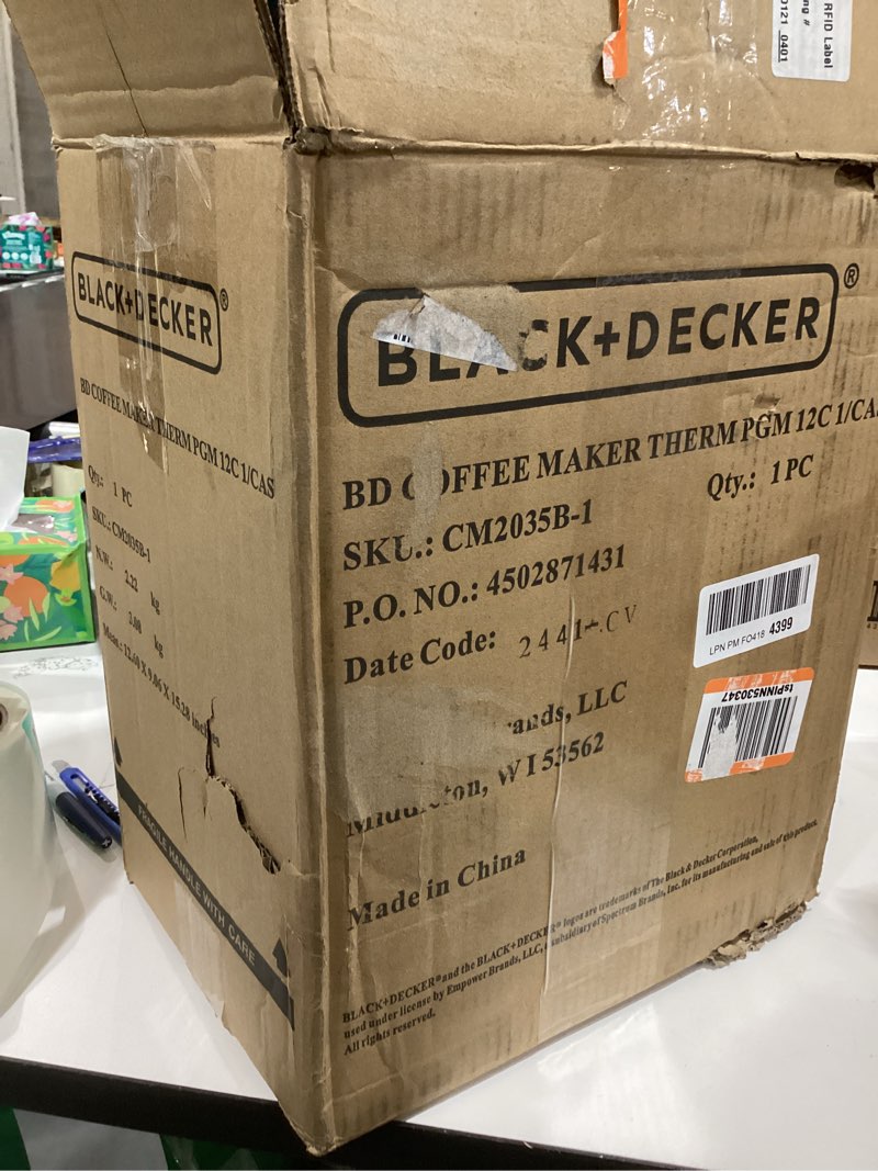 Condition photo showing As Is for Cuisinart 10-Cup Thermal Classic™ Coffeemaker, Black with Thermal, 10-Cup, Programmable, DCC-1170BKNAS Black Thermal Coffeemaker