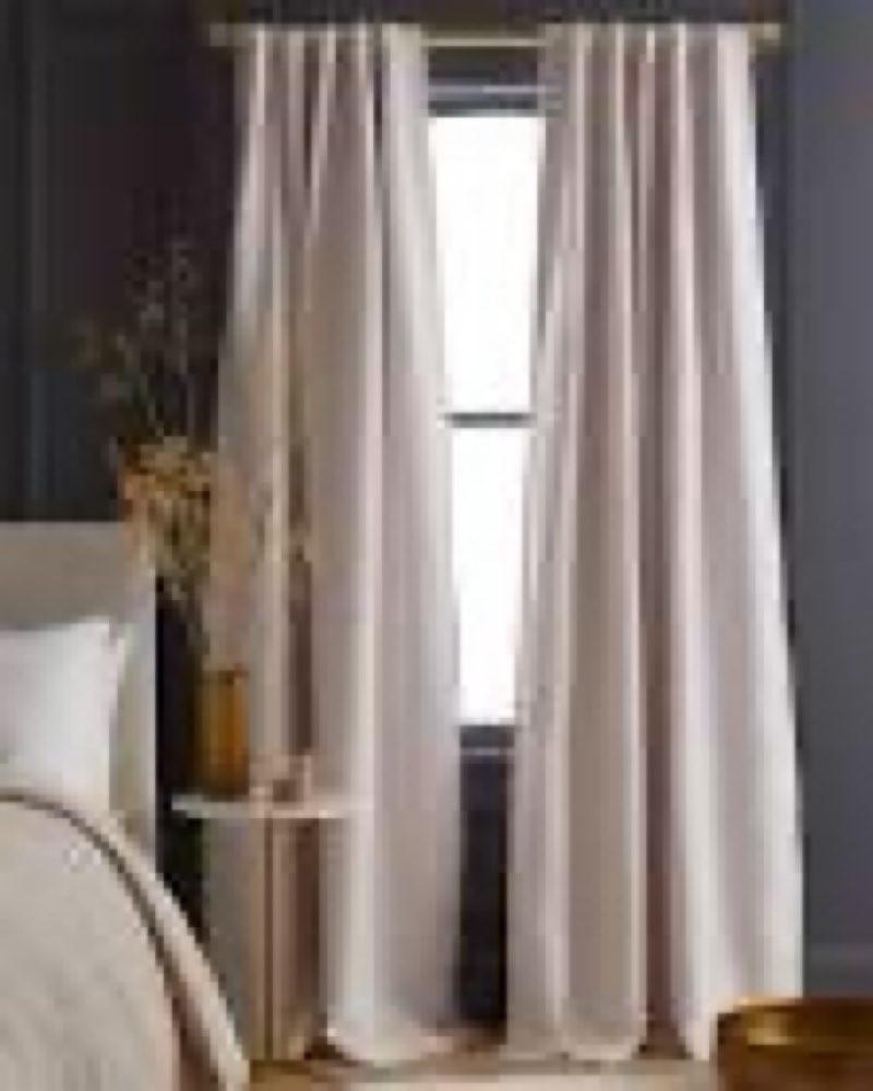 Quince European Linen Room Darkening Curtain - Single Panel, 96x84, Vintage Blush
