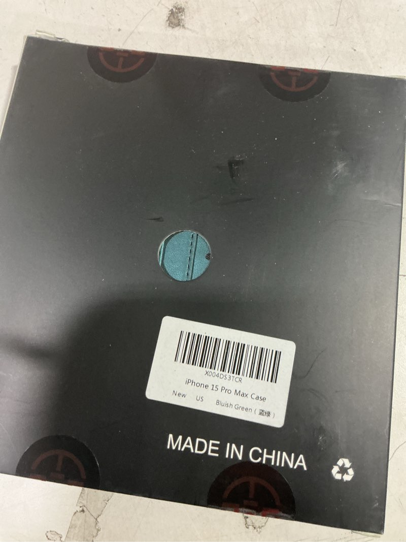 Condition photo showing New/Like New for Compatible with iPhone 15 Pro Max Wallet Case with Card Holder RFID Blocking for Women Men, Double Magnetic Clasp Kickstand Shockproof Phone Case Fit for iPhone 15 Pro Max, Bluish Green iPhone 15 Pro Max - 6.7" Bluish Green