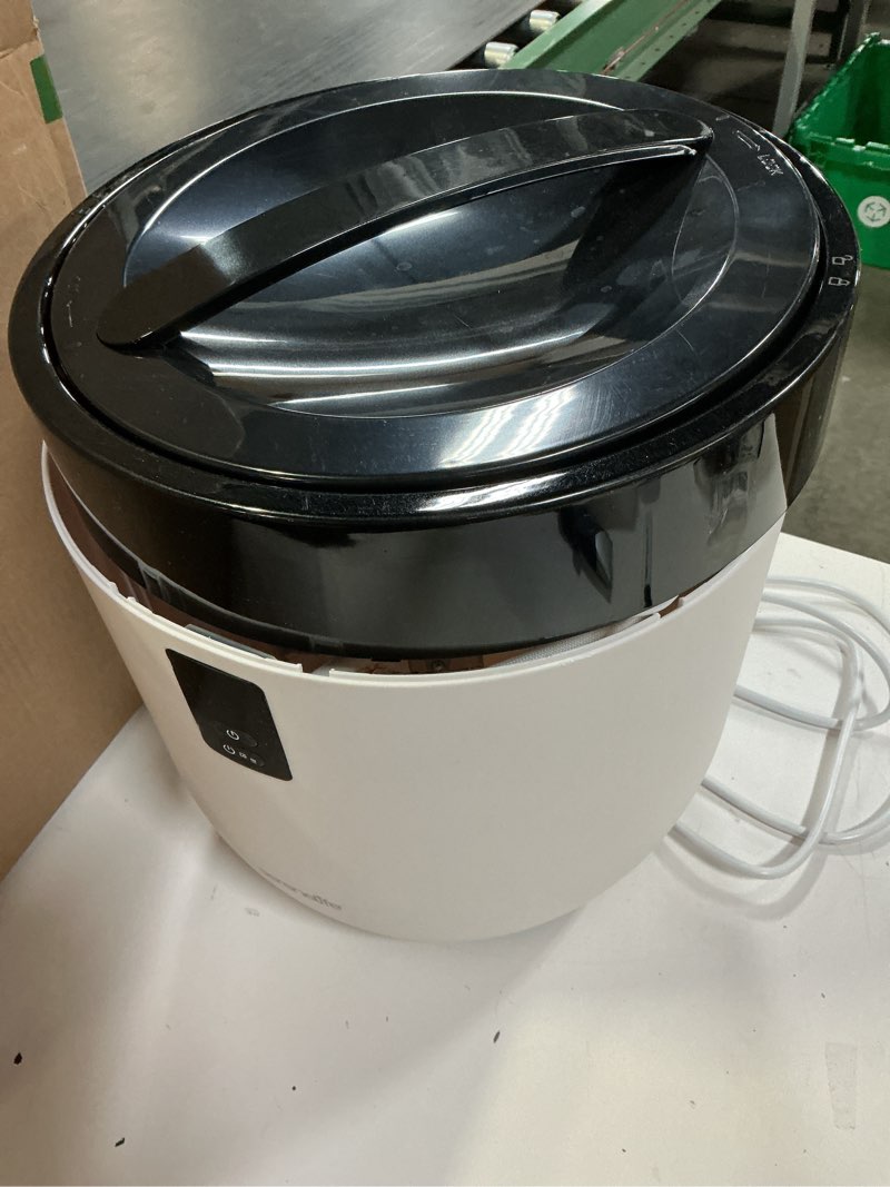 Condition photo showing As Is for serenelife counter towel warmer, luxury towel warmer bucket, towel warmer for bathroom, auto shut off, fits oversized towels, bathrobes, blankets, pj's and more black + digital display