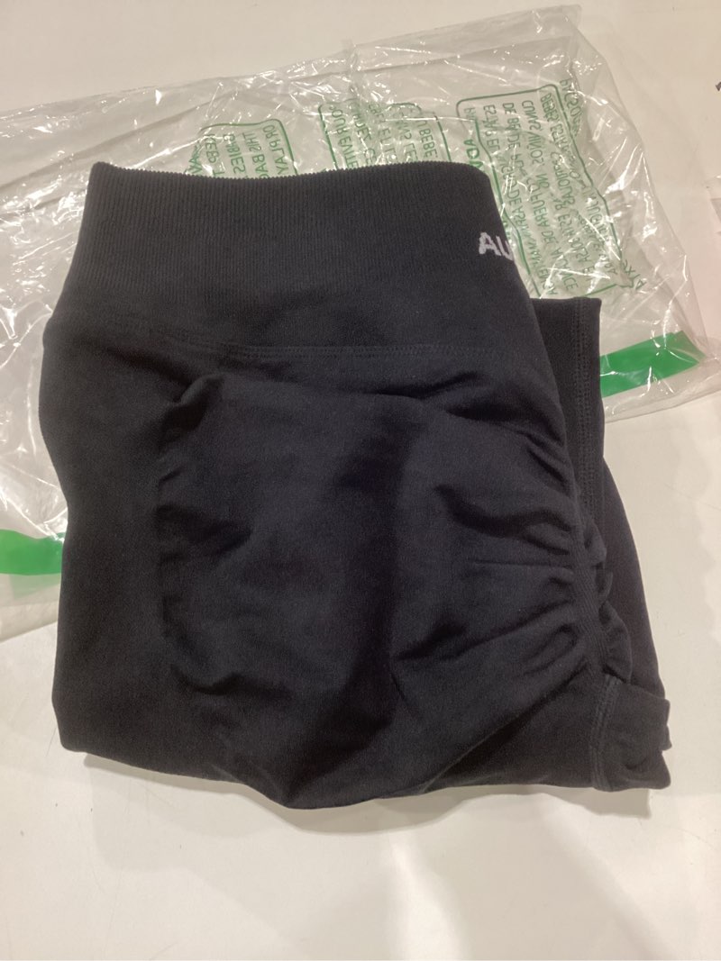 Condition photo showing Good Condition for AUROLA Influence Workout Leggings for Women, Seamless Compression Tummy Control Leggings Mid Rise Yoga Pants Black Large
