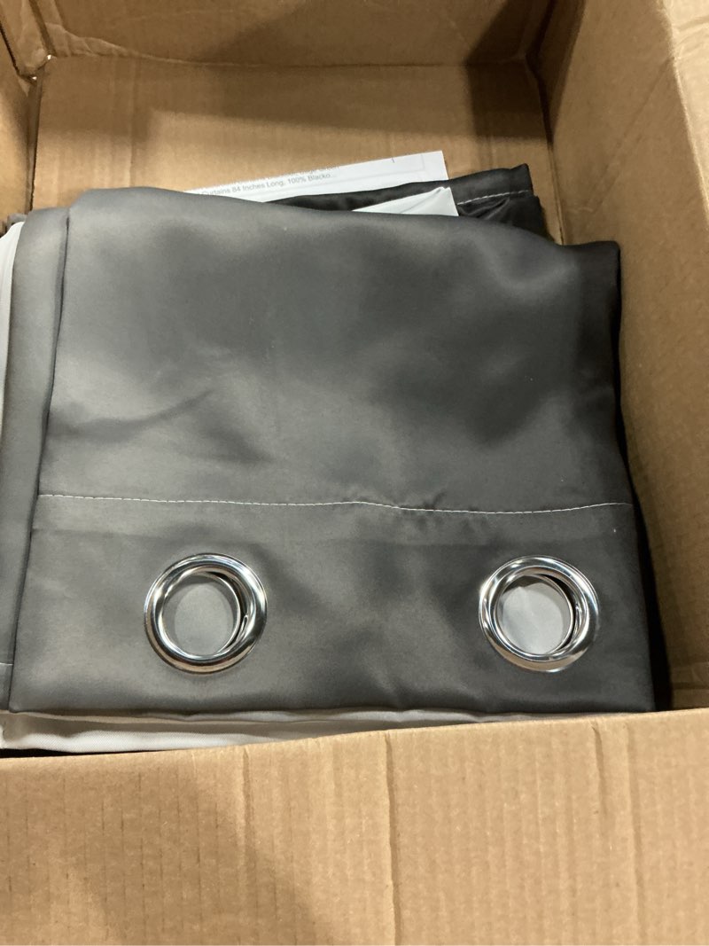 Condition photo showing Good Condition for SimpleHome Ombre Room Darkening Curtains for Bedroom, Gradient Black to Grey White Light Blocking Thermal Insulated Grommet Window Curtain/Drapes for Living Room,2 Panels, 52x84 inches Length 52"W x 84"L (Pack of 2) Black