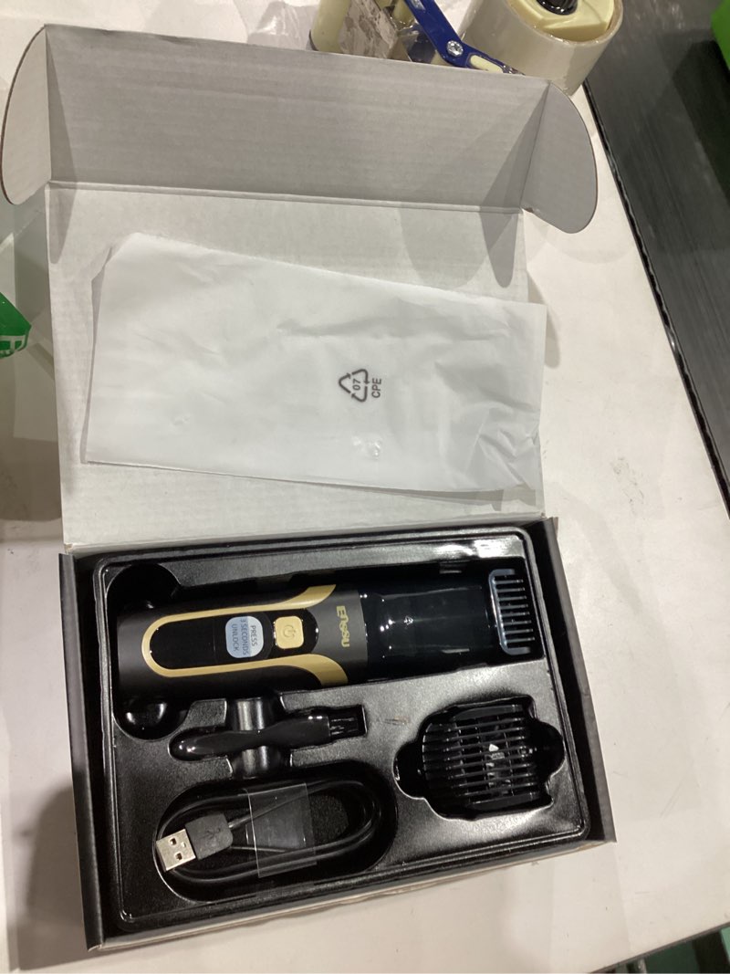 Condition photo showing Good Condition for vacuum beard trimmer for men, rechargeable electric men beard trimmers with 2 combs, 1-20mm adjustable length dial, waterproof cordless mustache trimmer for face, stubble black