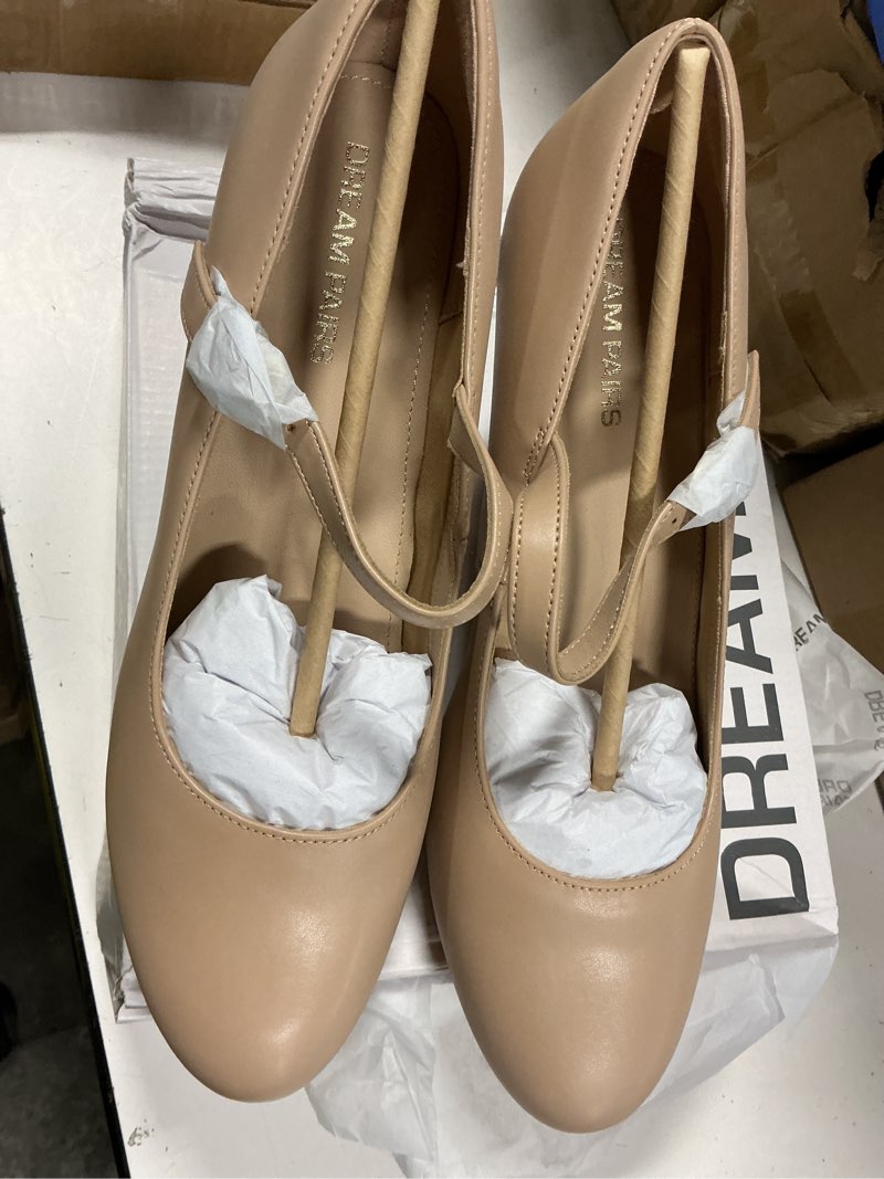 Condition photo showing Good Condition for dream pairs womens dressy high heels mary jane pumps | 3.5" high paltform heel with 3d arch support memory foam resilient latex insole anti-slip grippy tpr sole closed round toe