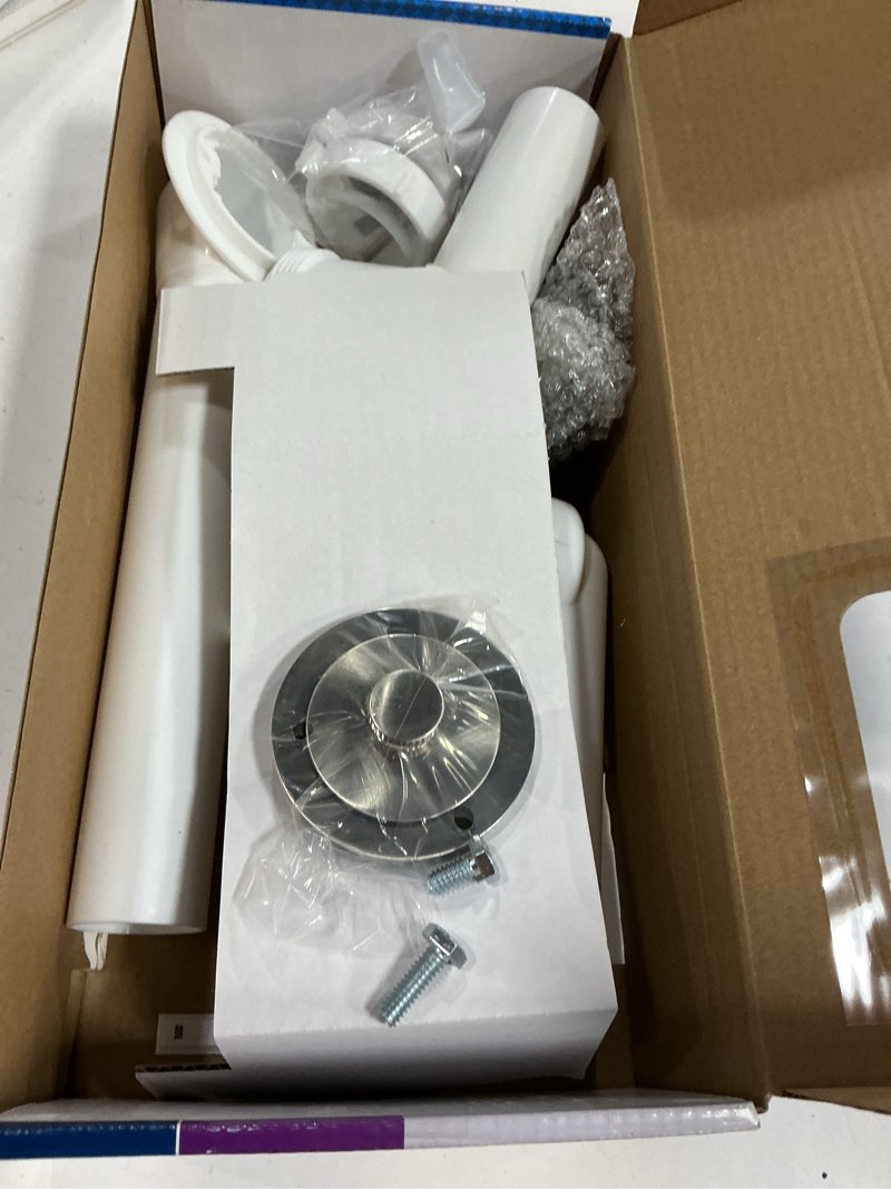 Condition photo showing As Is for Dearborn 1-1/2-in Brushed nickel Push N' Pull White/Brushed nickel Push-pull Drain with Polypropylene Pipe Included Item #198863 | Model #1000000423