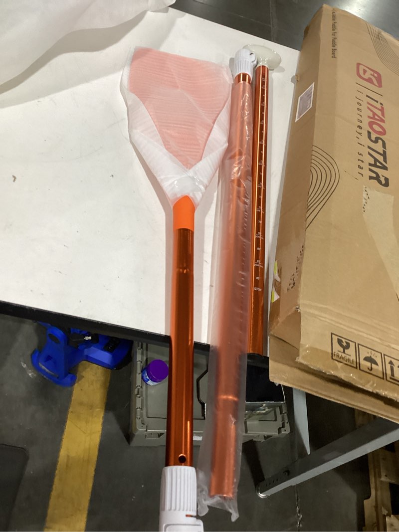 Condition photo showing As Is for adjustable paddle for paddle board color orange