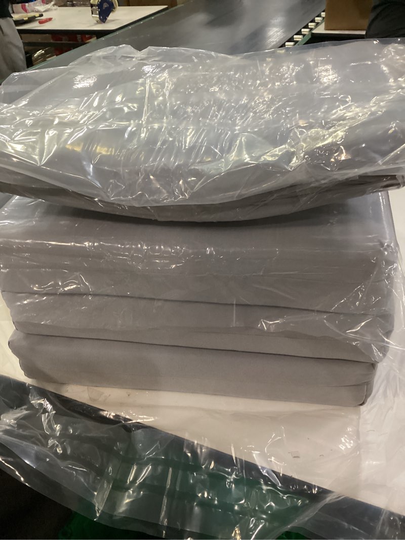 Condition photo showing Good Condition for Basic Beyond Outdoor Chair Cushions Set of 6, Square Corner Outdoor Cushions for Patio Furniture, Water Resistant Patio Chair Cushions with 2 Ties, 18.5x16x3, Light Grey 01 - Light Grey 18.5"x16"x3"(Pack of 6)