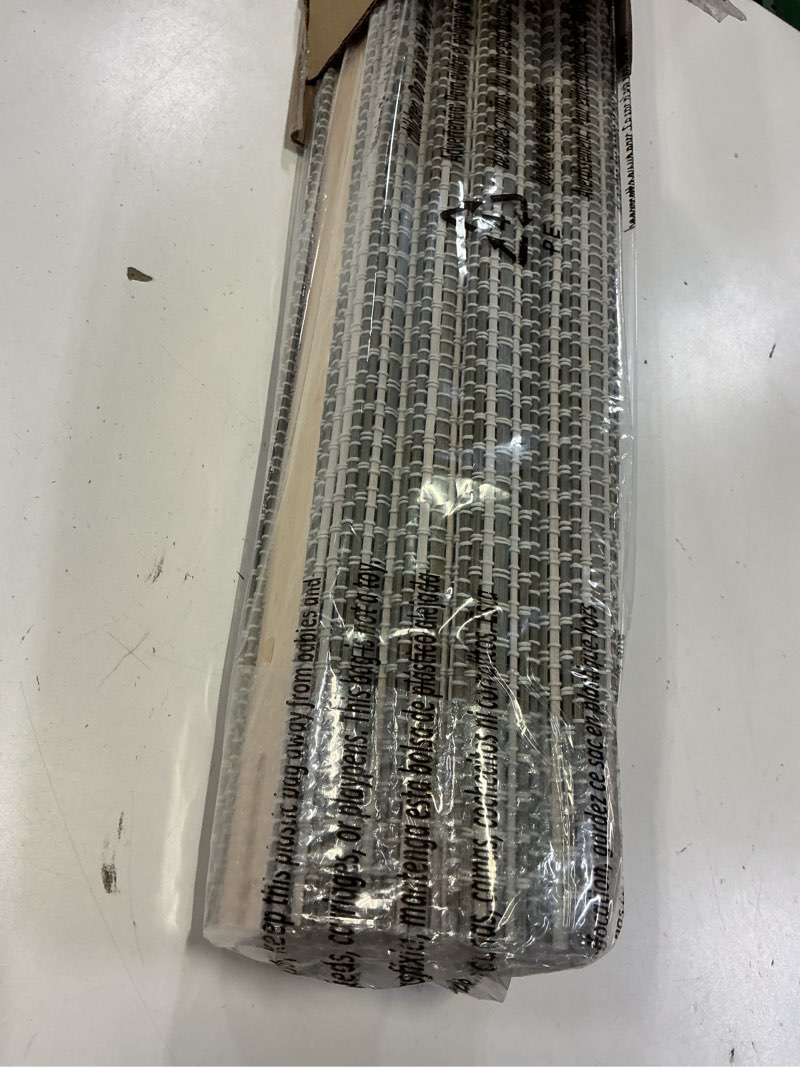 Condition photo showing Good Condition for lazblinds cordless bamboo roman shades for windows, light filtering natural bamboo blinds, easy lift cordless design for living room & bedroom, fits interior windows 31" w x 64" h, greystone greystone 31" w x 64" h