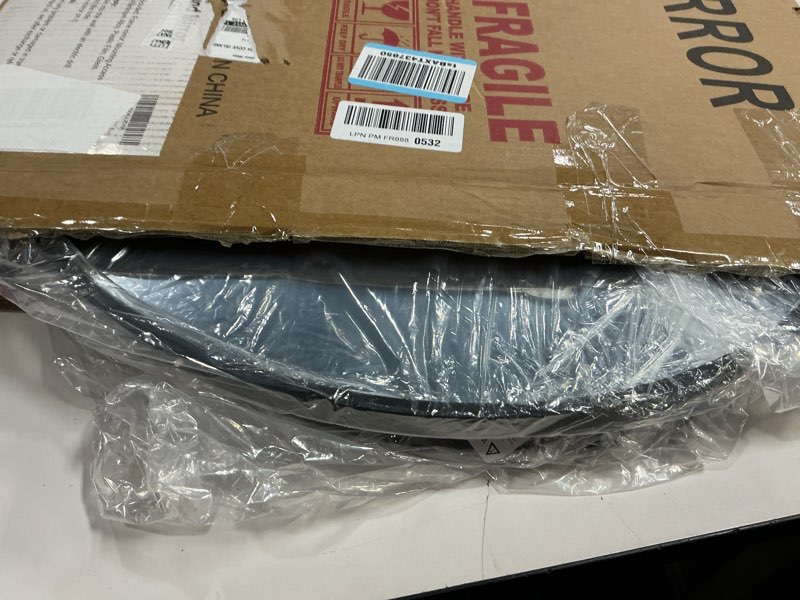 Condition photo showing Good Condition for Round Mirror, Round Wall Mirror, Metal Frame Black Circle Mirror, Black Round Mirrors for Wall, Bathroom, Bedroom, Vanity, Hallway. Black 22x2