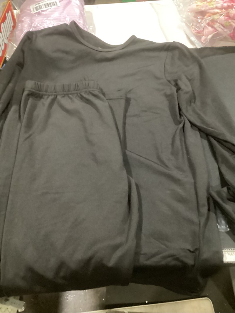 Condition photo showing Good Condition for (similar) womens fleece lined thermal base layer set – long sleeve shirt & leggings for cold weather – lounge set for women medium black