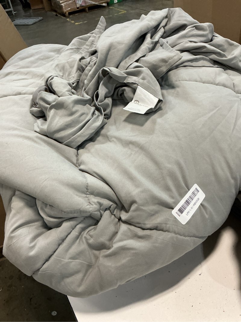 Condition photo showing As Is for Bare Home Comforter Set - Full Size - Ultra-Soft - Goose Down Alternative - Premium 1800 Series - All Season Warmth (Full, Light Grey) Full 05 - Light Grey