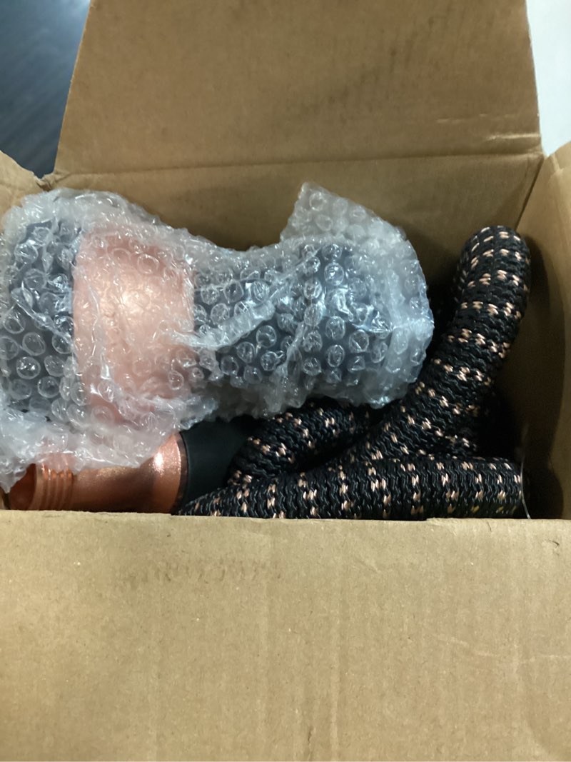 Condition photo showing New/Like New for pocket hose 25 ft copper bullet expandable garden hose w/10 pattern thumb spray nozzle as seen on tv 650psi 3/4 in patented lead-free ultra-lightweight solid copper anodized aluminum