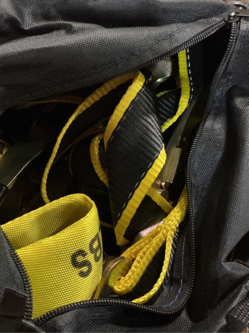 Condition photo showing Good Condition for kje heavy duty car trailer tie down straps with reflective - (4) 2" x 10' ratchet straps with snap hooks, (4) axle straps 2" x 36'' - 10,000lbs break strength - use for car, truck, utv transport