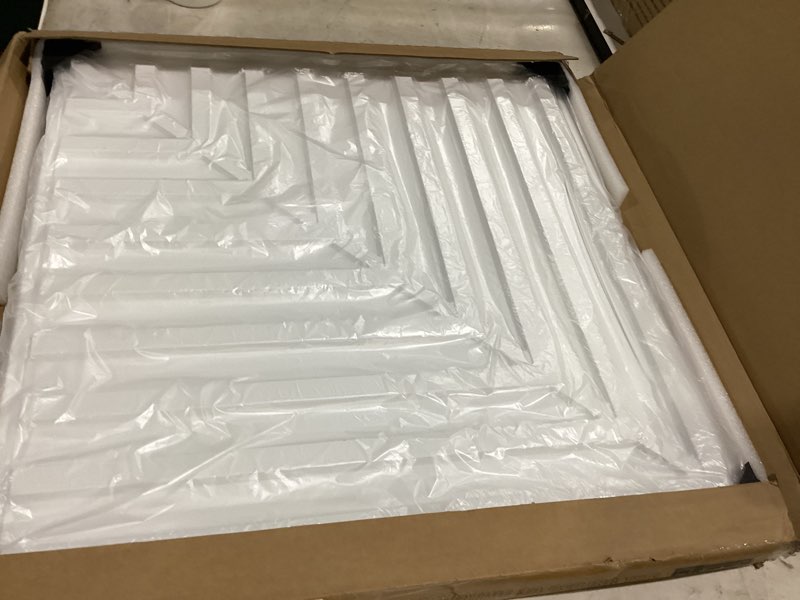 Condition photo showing Good Condition for art3d 24-pack drop ceiling tiles 2x2 ft, pvc 3d textured panels for interior wall decor living room bedroom office, 24x24 inch, white 24"x24" white 24