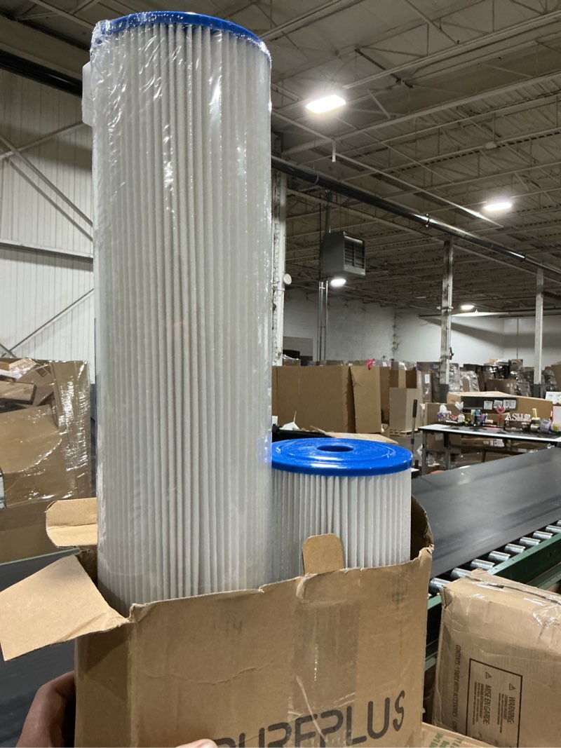 Condition photo showing As Is for pureplus 20" x 4.5" whole house pleated sediment filter for well water, replacement cartridge for ecp5-bb, ap810-2, hdc3001, spc-45-1005, cp5-bb, ecp1-20bb, 2pack 20 micron 2 count (pack of 1)