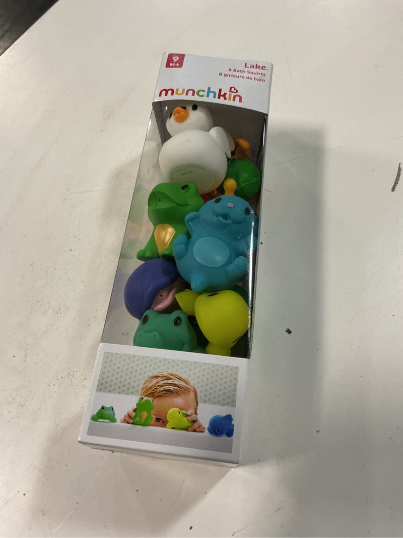 Condition photo showing New/Like New for munchkin lake squirts bath toy, multi-color, 8 pack